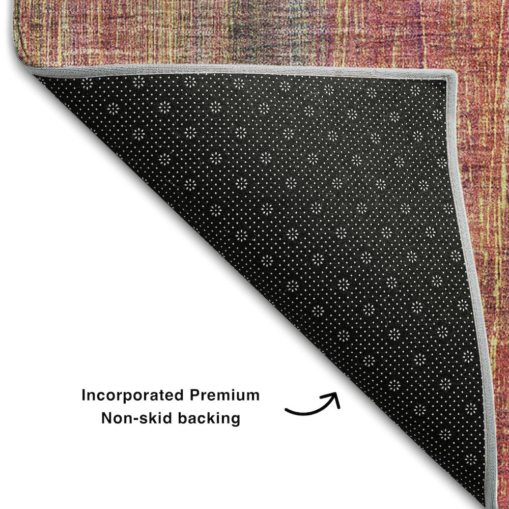 Premium Machine Washable Mayfield  Red 3' x 5' Rug. Picture 2