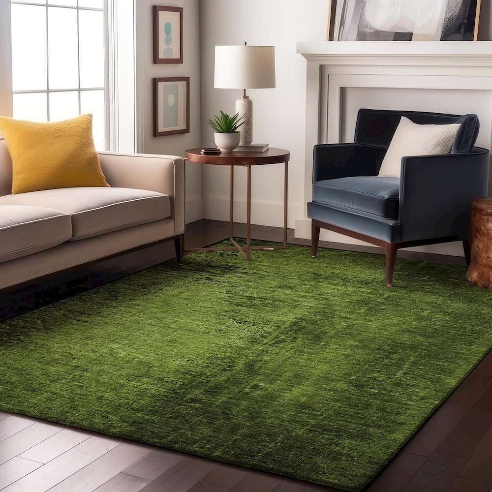 Premium Machine Washable Mayfield  Green 8' x 10' Rug. Picture 5
