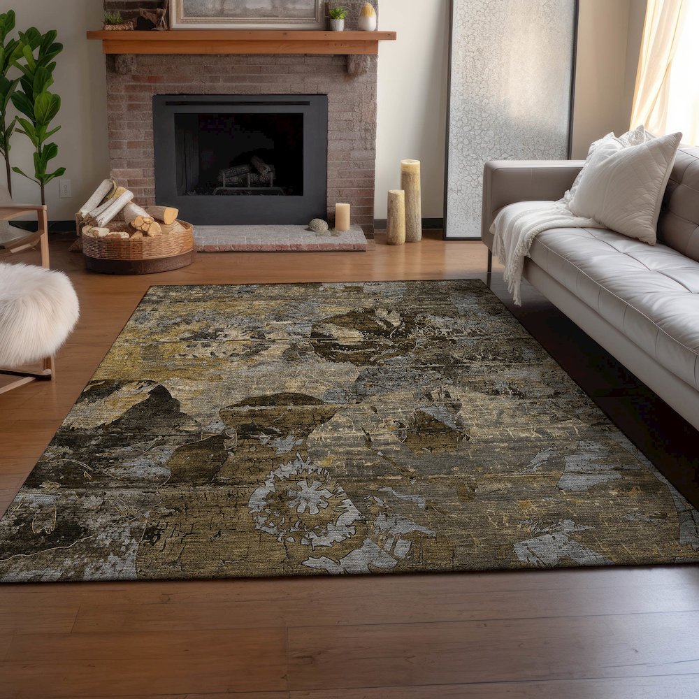 Premium Machine Washable Mayfield  Mocha 8' x 10' Rug. Picture 6