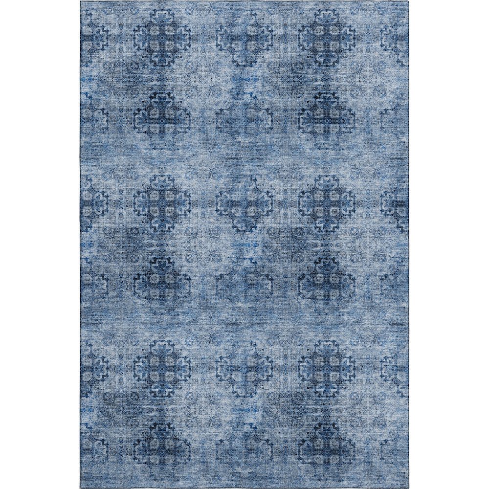 Premium Machine Washable Mayfield  Navy 8' x 10' Rug. Picture 1
