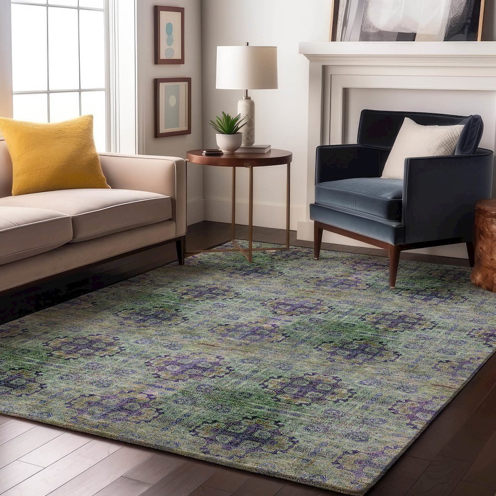 Premium Machine Washable Mayfield  Purple 8' x 10' Rug. Picture 5