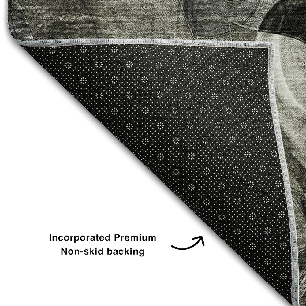 Premium Machine Washable Mayfield  Gray 3' x 5' Rug. Picture 2