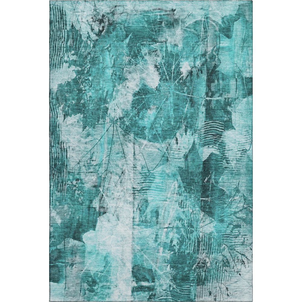 Premium Machine Washable Mayfield  Teal 8' x 10' Rug. Picture 1