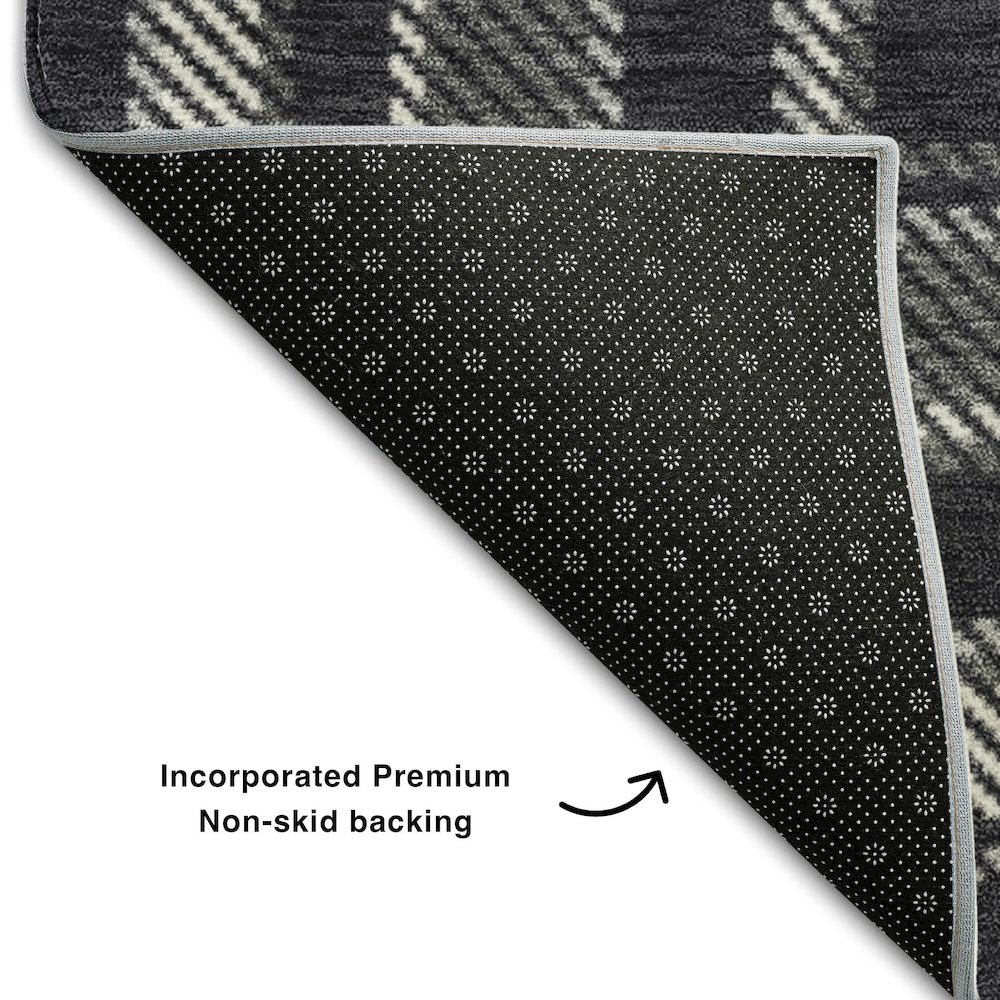 Premium Machine Washable Mayfield  Black 3' x 5' Rug. Picture 2