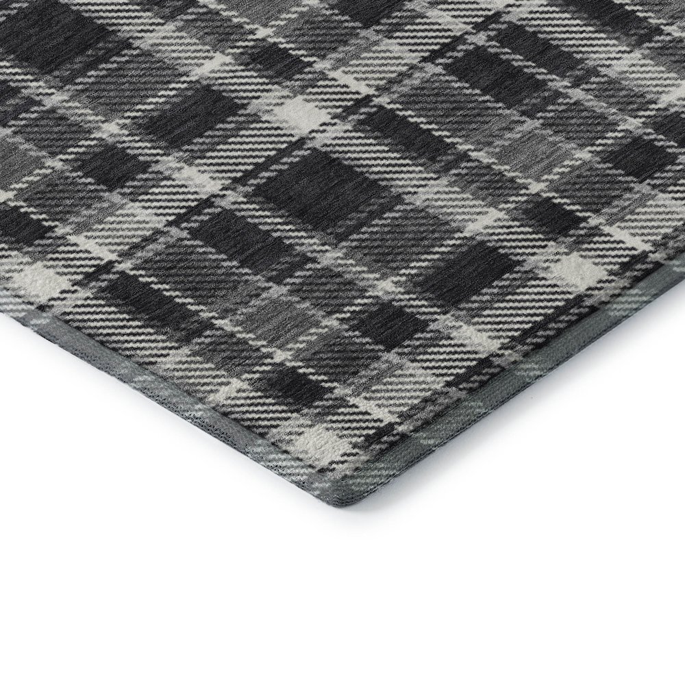 Premium Machine Washable Mayfield  Black 3' x 5' Rug. Picture 3