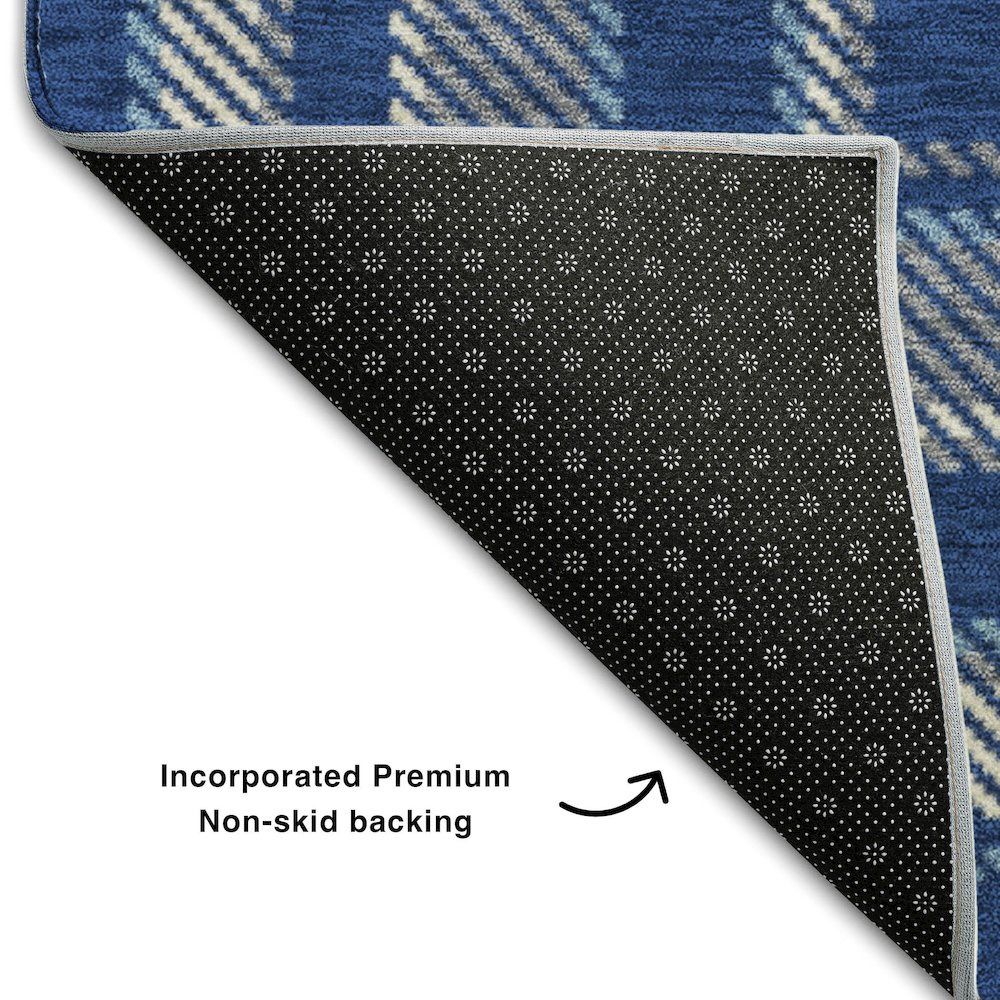 Premium Machine Washable Mayfield  Navy 3' x 5' Rug. Picture 2