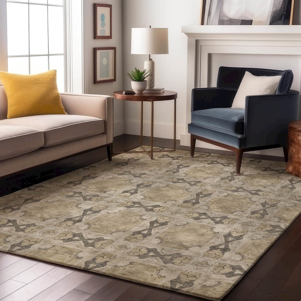 Premium Machine Washable Mayfield  Beige 8' x 10' Rug. Picture 5