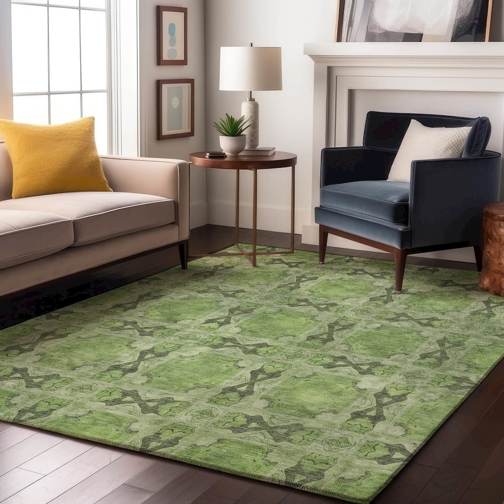 Premium Machine Washable Mayfield  Green 8' x 10' Rug. Picture 5