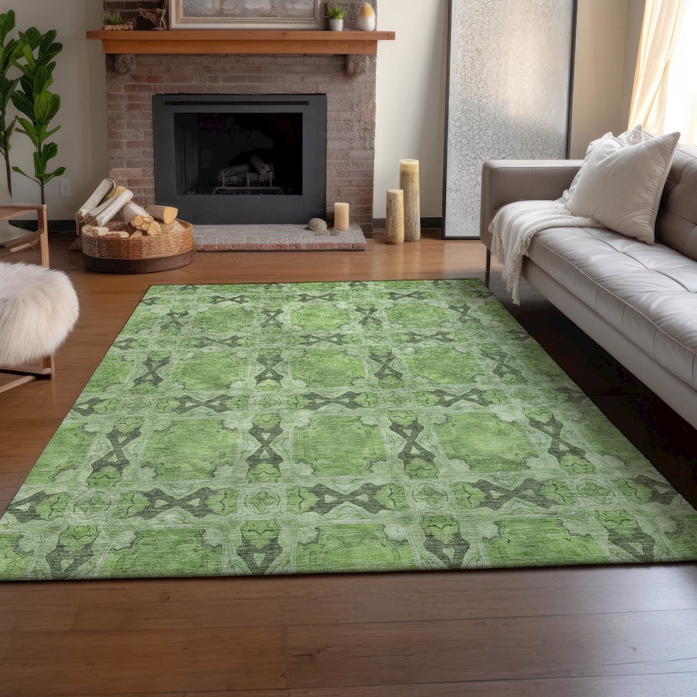Premium Machine Washable Mayfield  Green 8' x 10' Rug. Picture 6