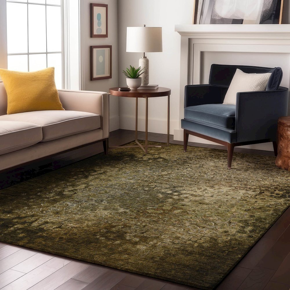 Premium Machine Washable Mayfield  Brown 8' x 10' Rug. Picture 5
