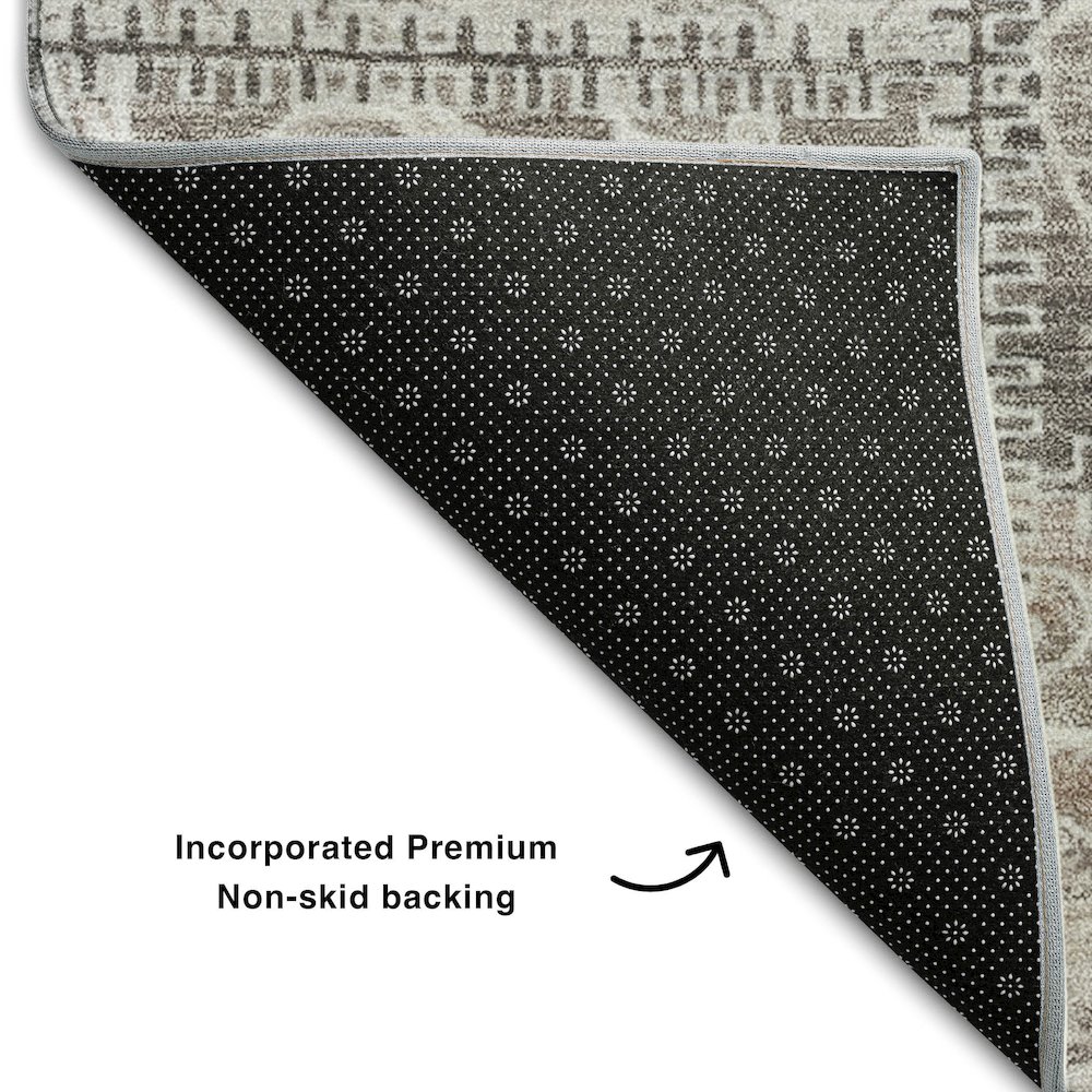 Premium Machine Washable Mayfield  Taupe 3' x 5' Rug. Picture 2
