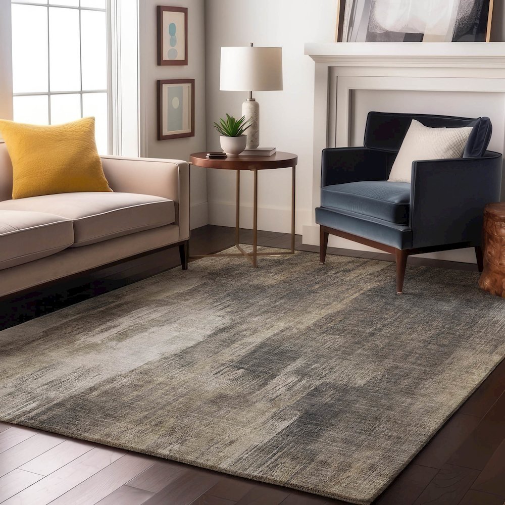 Premium Machine Washable Mayfield  Taupe 8' x 10' Rug. Picture 5