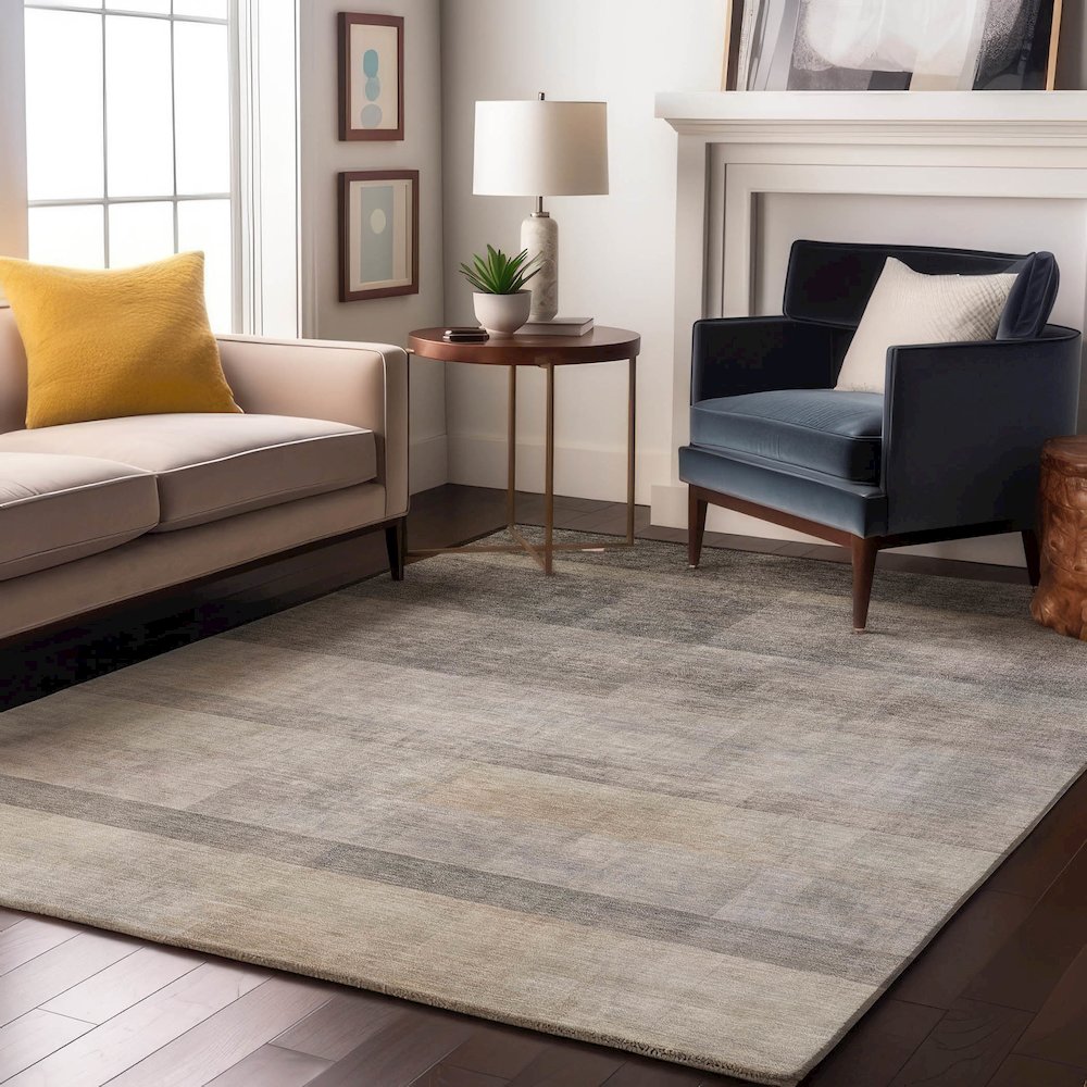 Premium Machine Washable Mayfield  Taupe 8' x 10' Rug. Picture 5