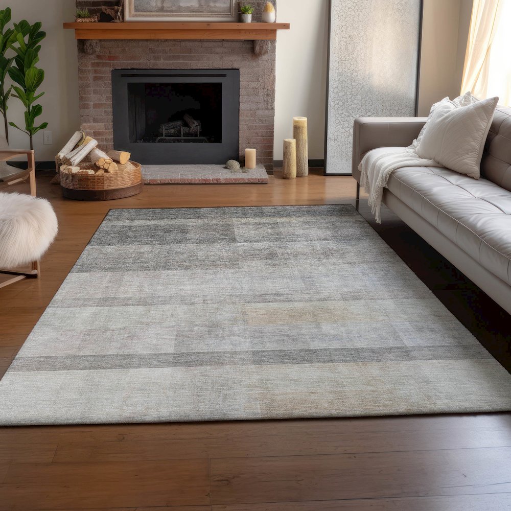Premium Machine Washable Mayfield  Taupe 8' x 10' Rug. Picture 6