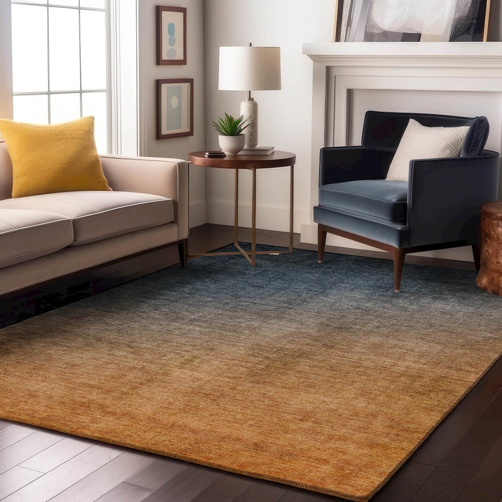 Premium Machine Washable Mayfield  Navy 8' x 10' Rug. Picture 5
