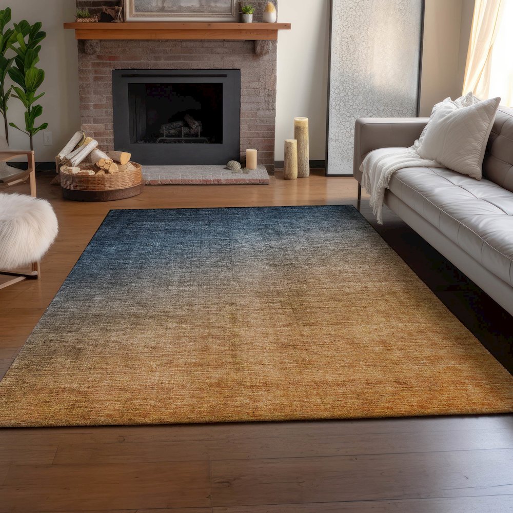 Premium Machine Washable Mayfield  Navy 8' x 10' Rug. Picture 6