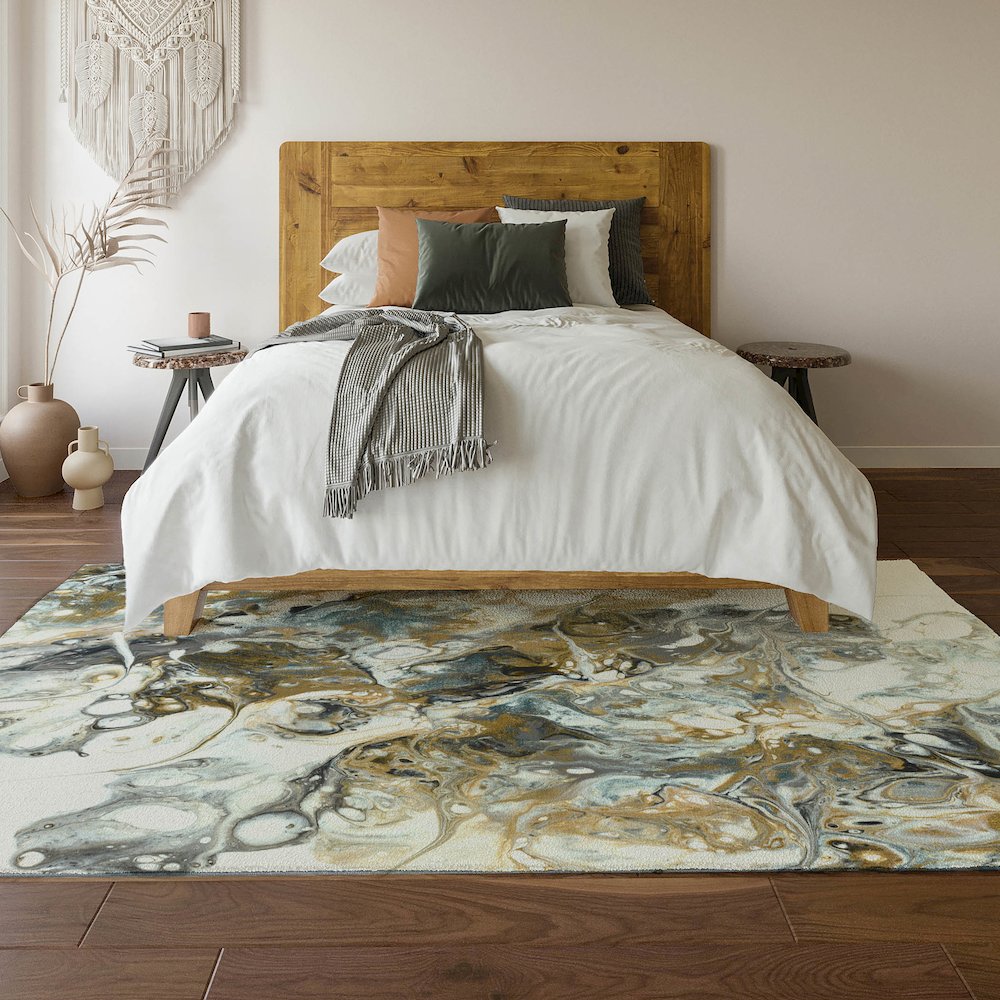 Premium Machine Washable Mayfield  Smoke 8' x 10' Rug. Picture 6