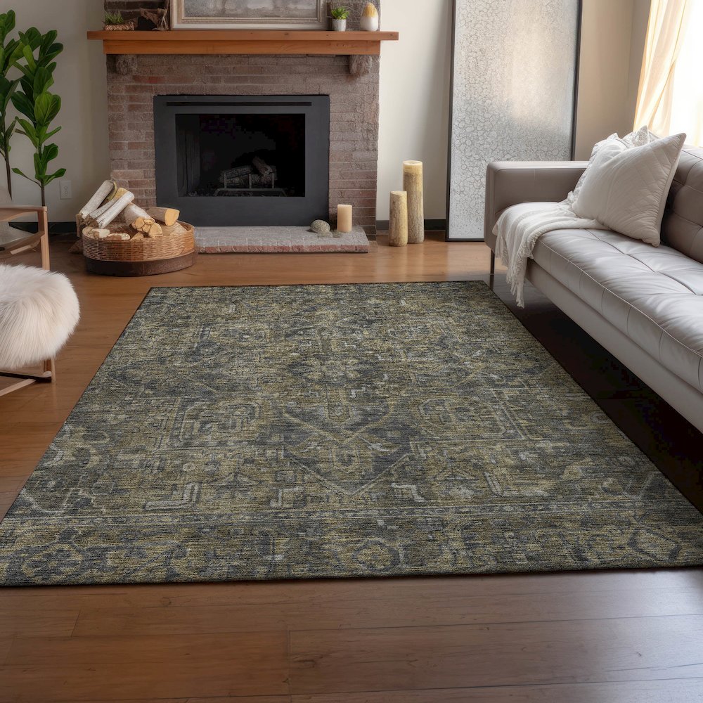 Premium Machine Washable Mayfield  Chocolate 8' x 10' Rug. Picture 6