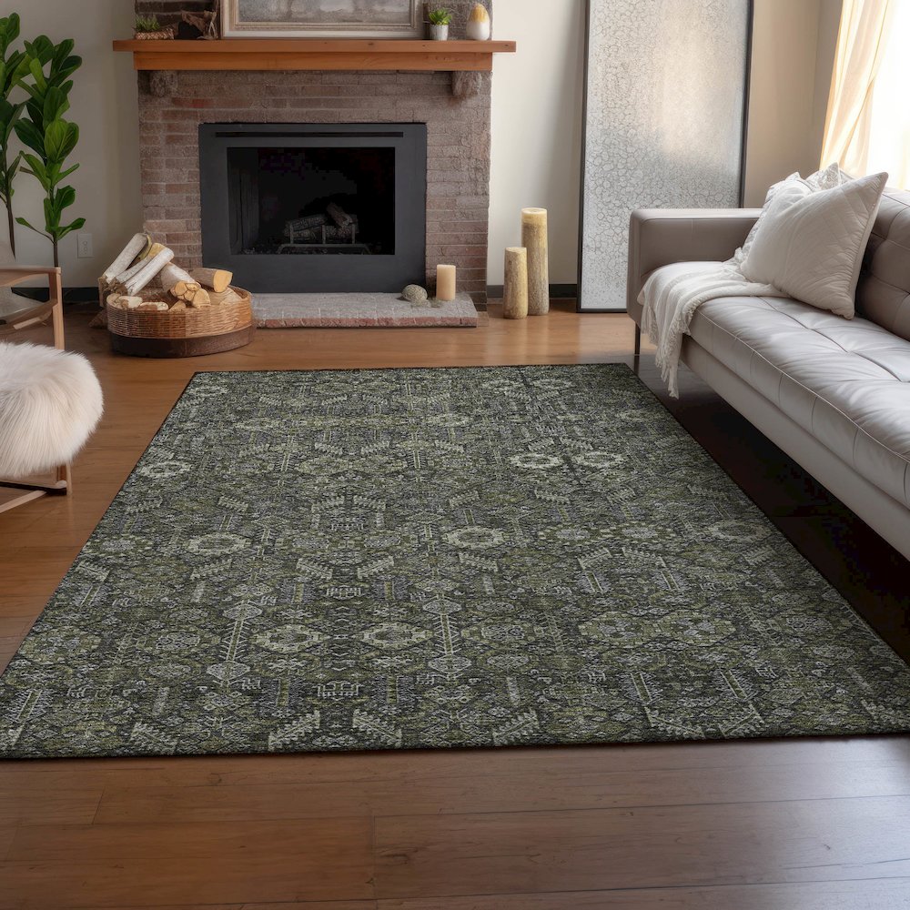 Premium Machine Washable Mayfield  Taupe 8' x 10' Rug. Picture 6