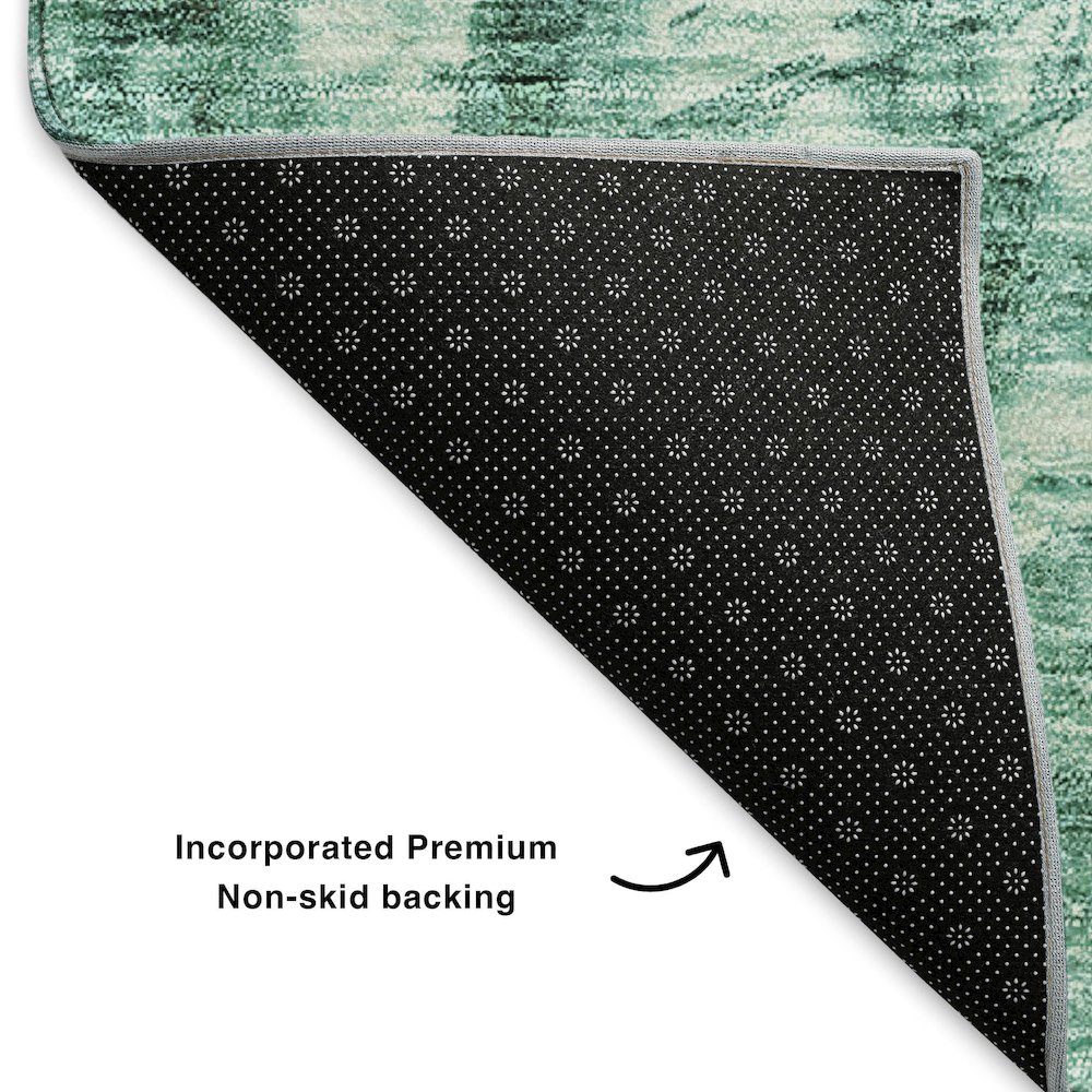 Premium Machine Washable Mayfield  Teal 3' x 5' Rug. Picture 2