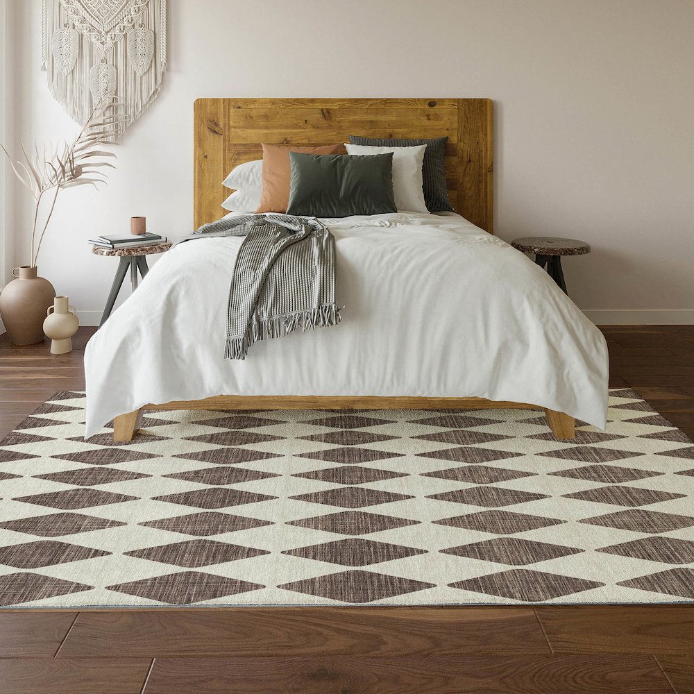 Premium Machine Washable Mayfield  Brown 8' x 10' Rug. Picture 6