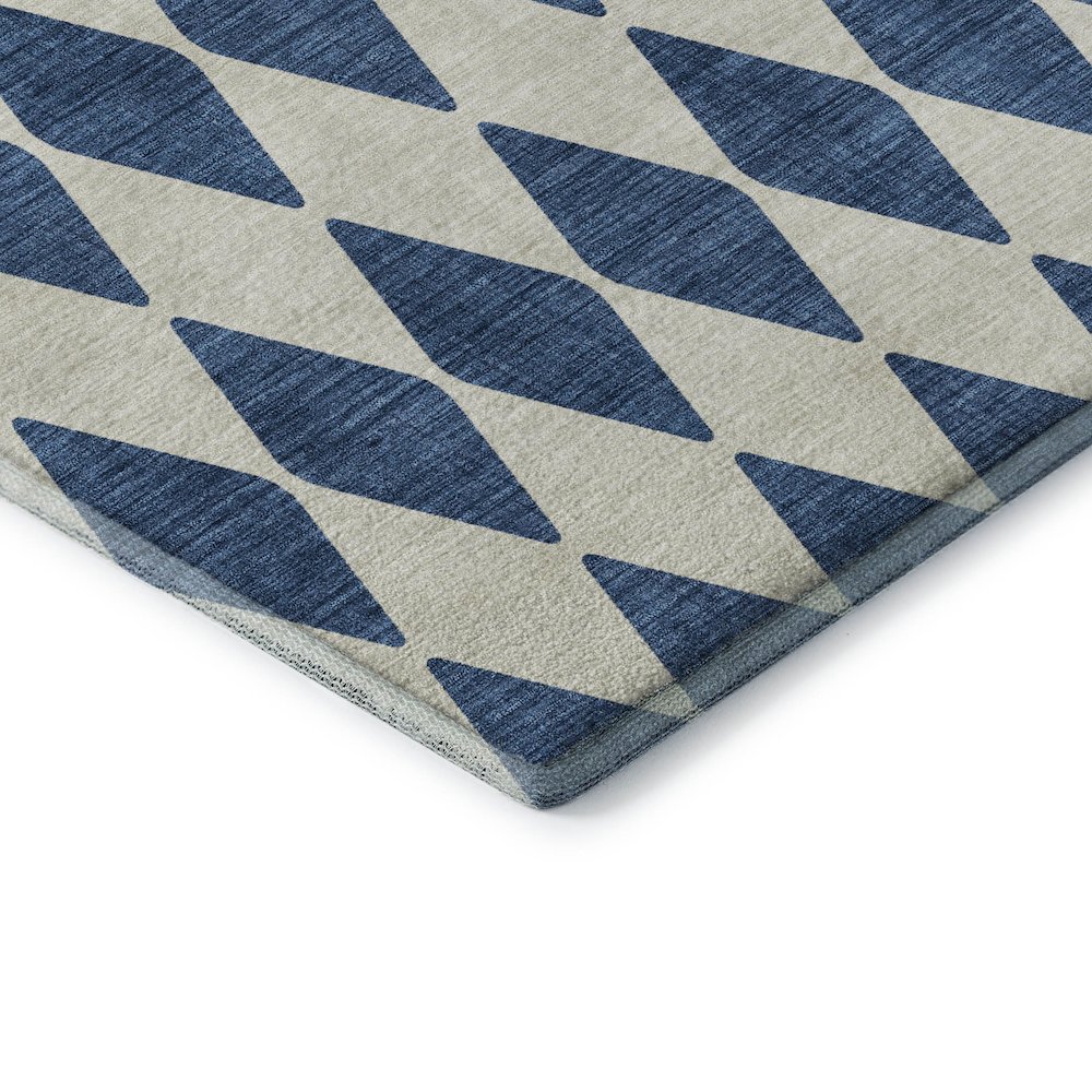 Premium Machine Washable Mayfield  Navy 3' x 5' Rug. Picture 3