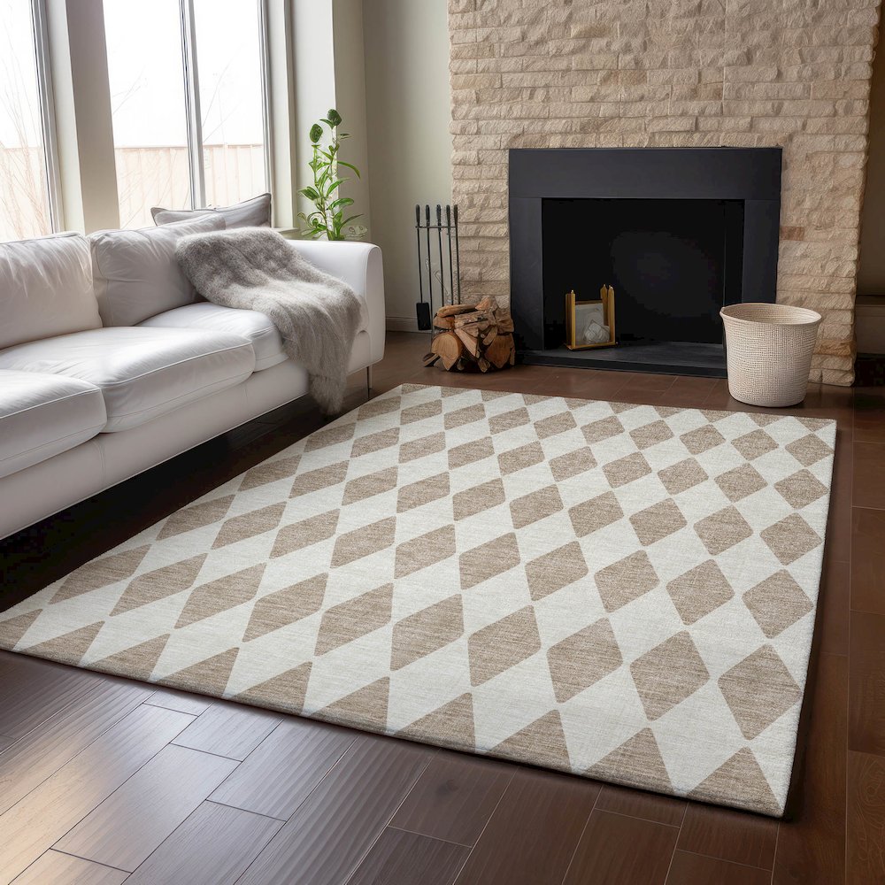 Premium Machine Washable Mayfield  Taupe 8' x 10' Rug. Picture 6