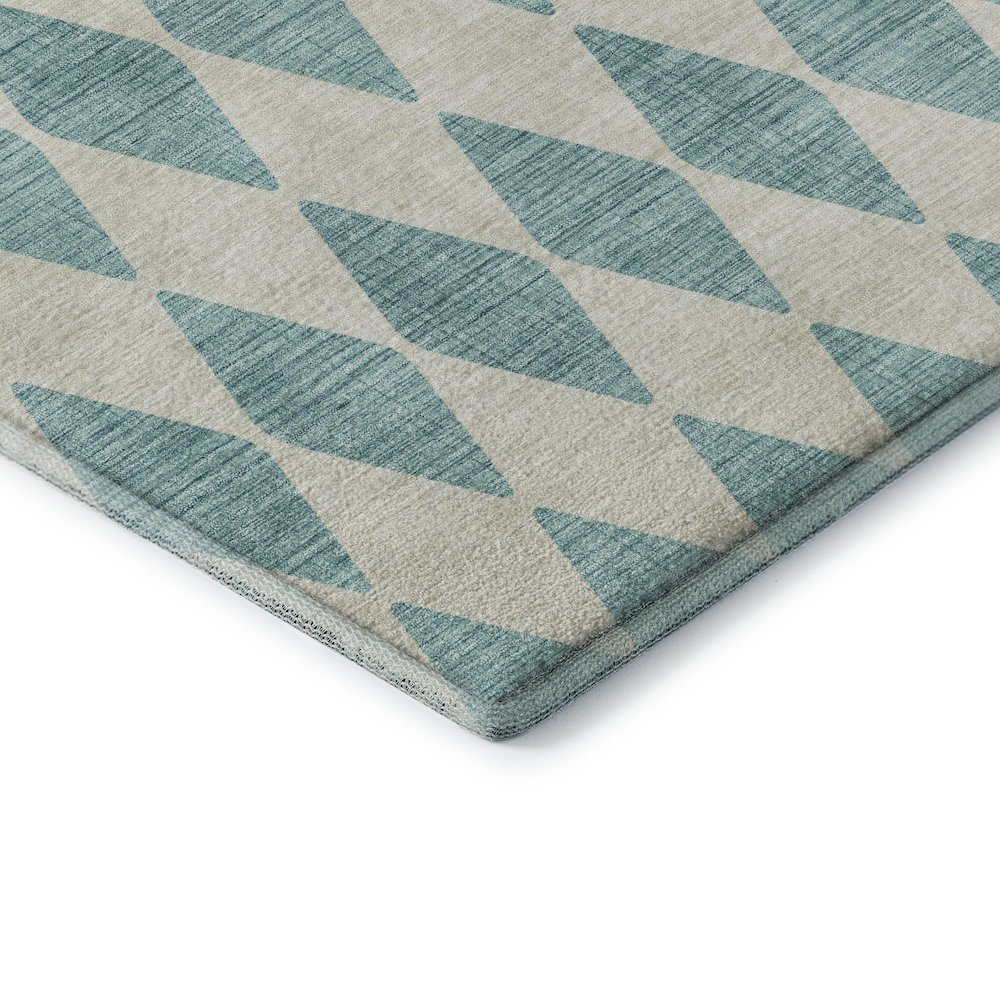 Premium Machine Washable Mayfield  Teal 3' x 5' Rug. Picture 3