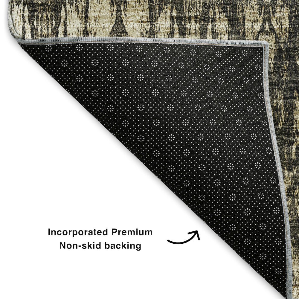 Premium Machine Washable Mayfield  Black 3' x 5' Rug. Picture 2