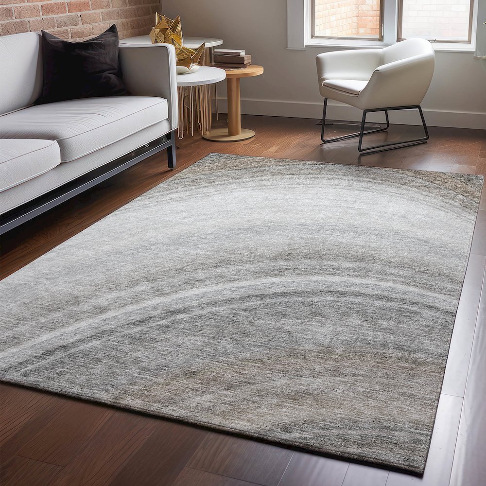 Premium Machine Washable Mayfield  Gray 8' x 10' Rug. Picture 5