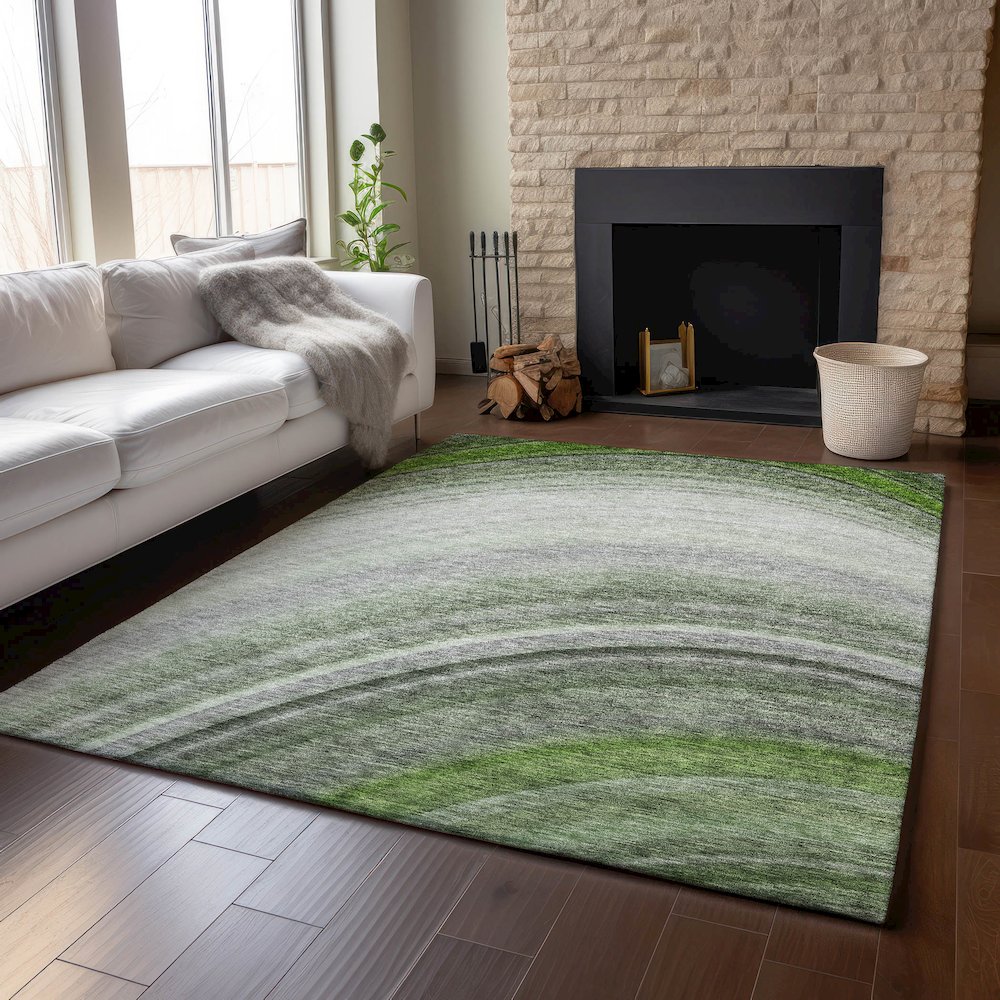Premium Machine Washable Mayfield  Green 8' x 10' Rug. Picture 6