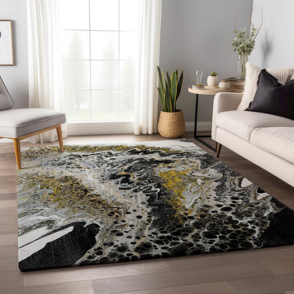 Premium Machine Washable Mayfield  Midnight 8' x 10' Rug. Picture 5