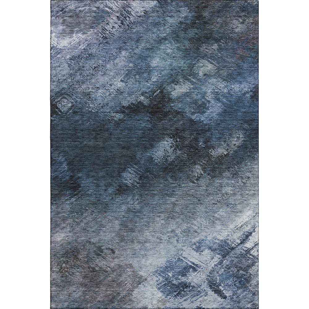 Premium Machine Washable Mayfield  Blue 8' x 10' Rug. Picture 1