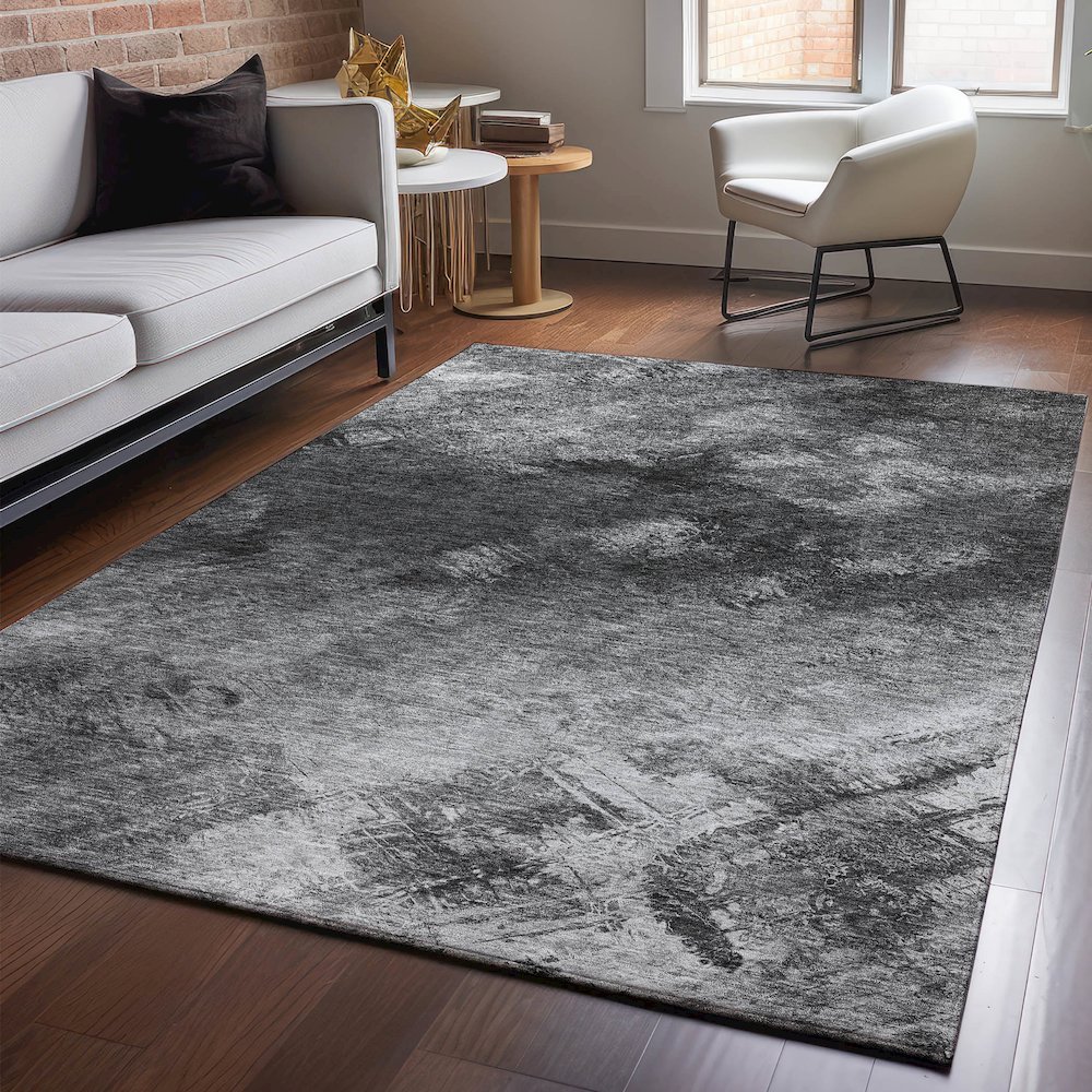 Premium Machine Washable Mayfield  Gray 8' x 10' Rug. Picture 5