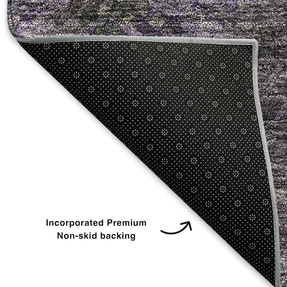 Premium Machine Washable Mayfield  Purple 3' x 5' Rug. Picture 2