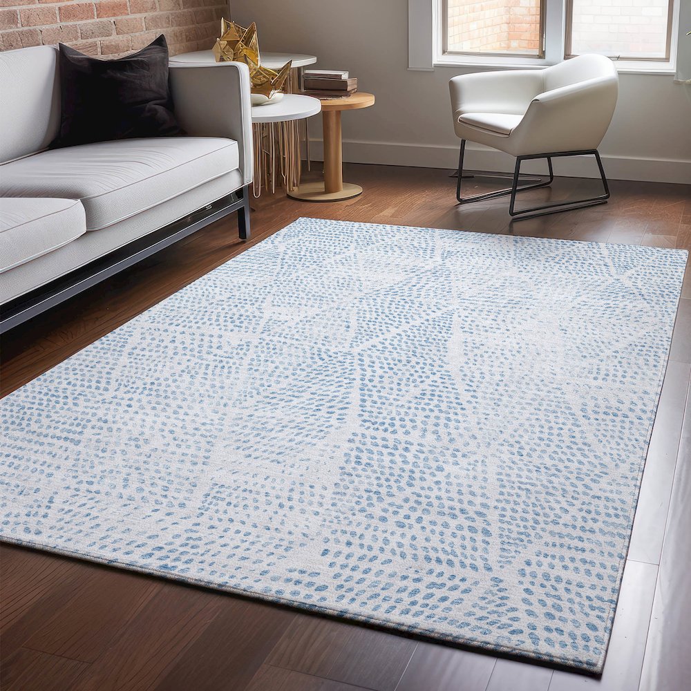 Premium Machine Washable Mayfield  Denim 8' x 10' Rug. Picture 5