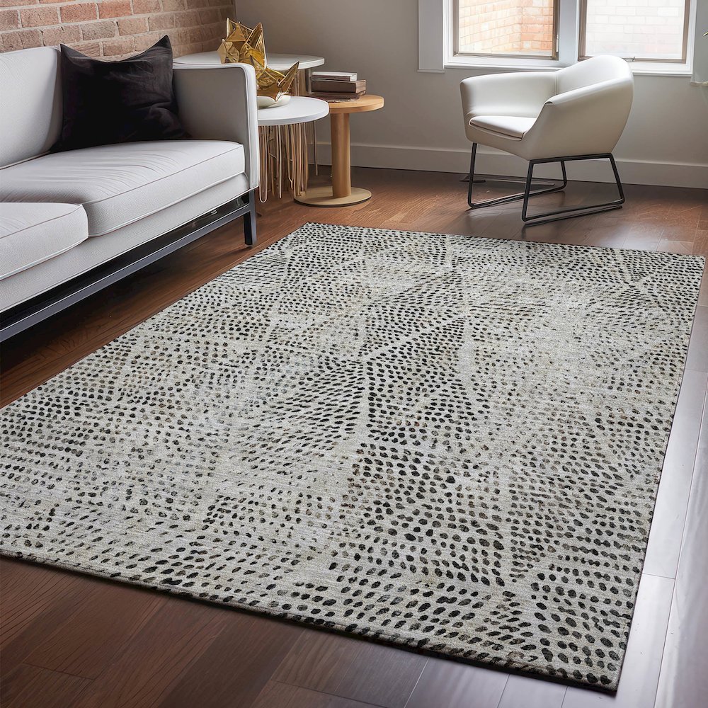 Premium Machine Washable Mayfield  Gray 8' x 10' Rug. Picture 5