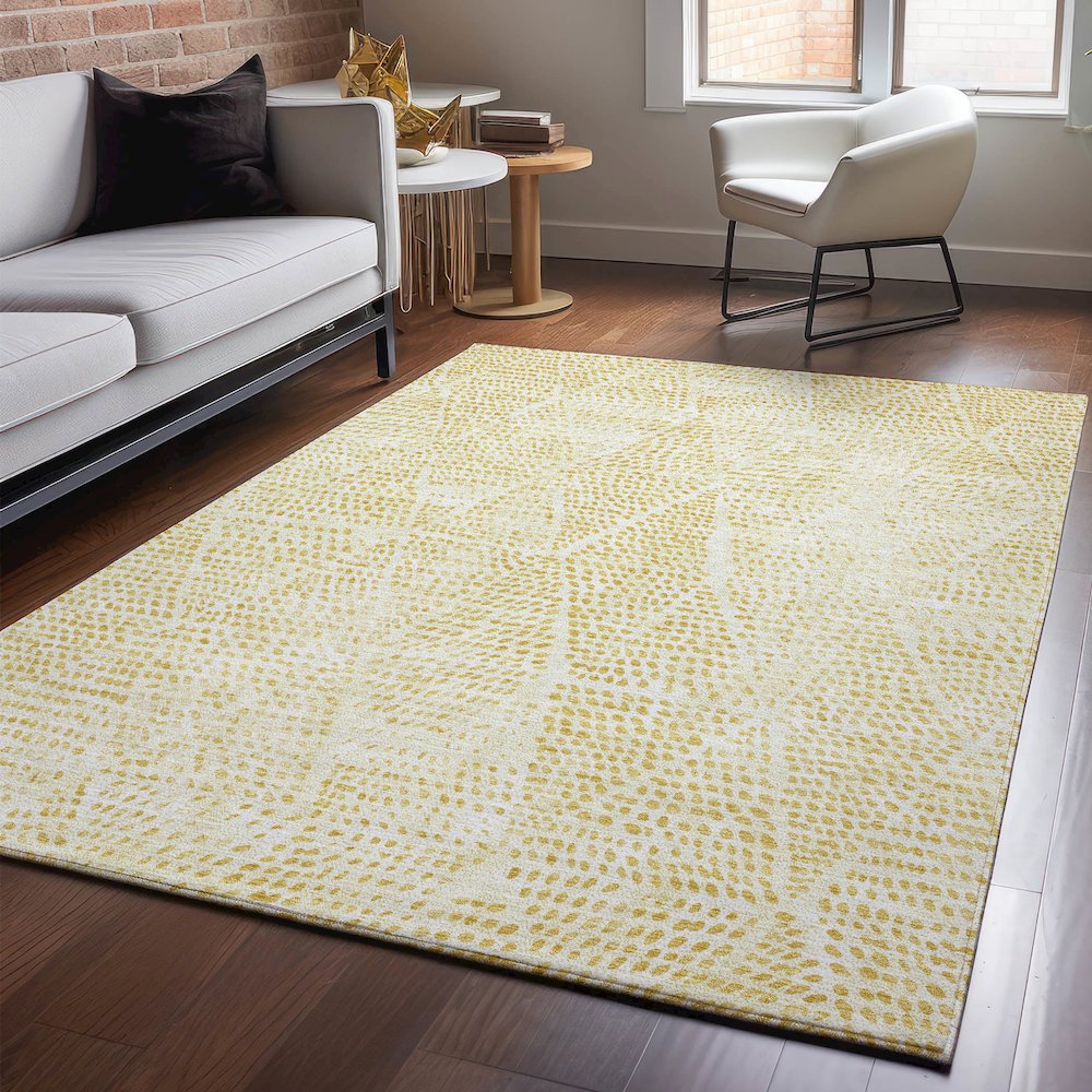Premium Machine Washable Mayfield  Wheat 8' x 10' Rug. Picture 5