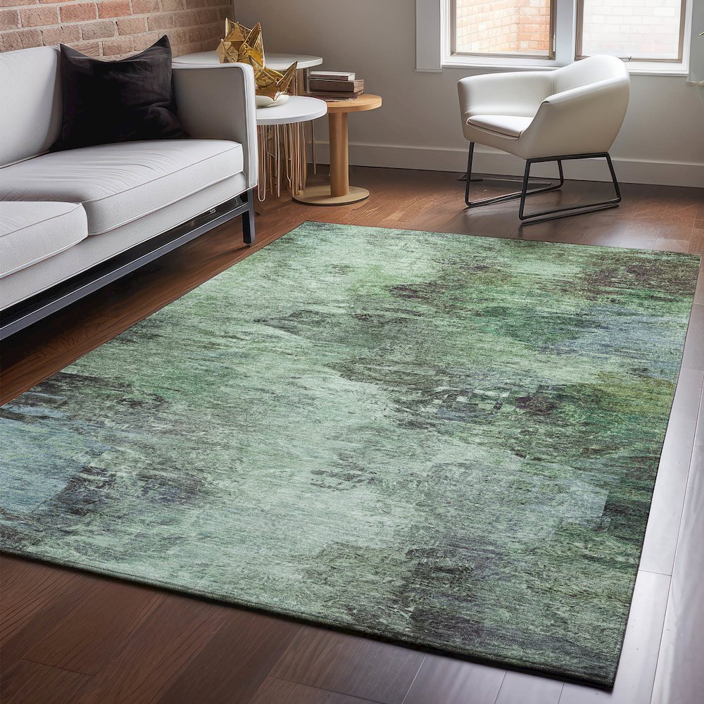 Premium Machine Washable Mayfield  Green 8' x 10' Rug. Picture 5