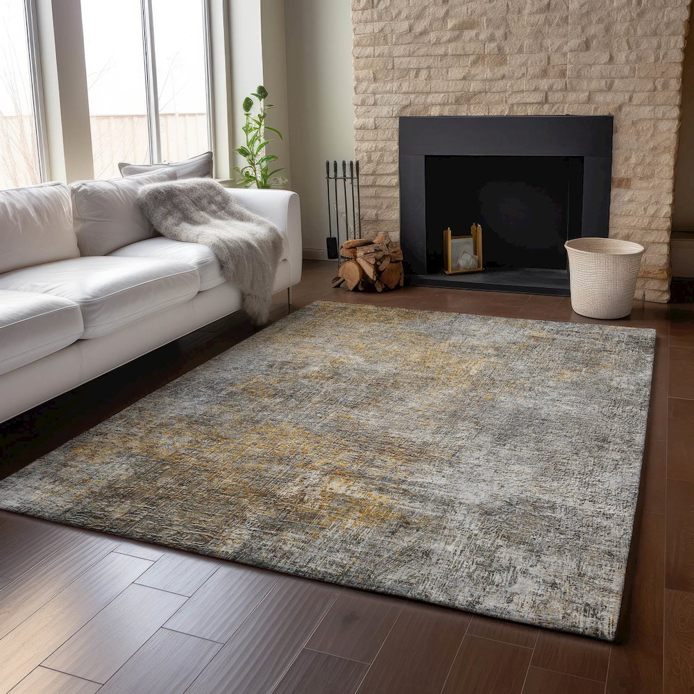Premium Machine Washable Mayfield  Gray 8' x 10' Rug. Picture 6