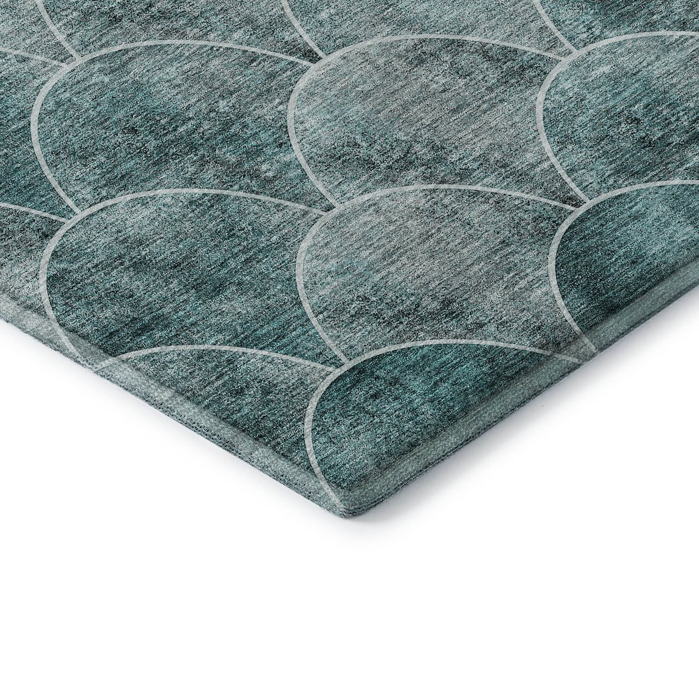 Premium Machine Washable Mayfield  Teal 3' x 5' Rug. Picture 3