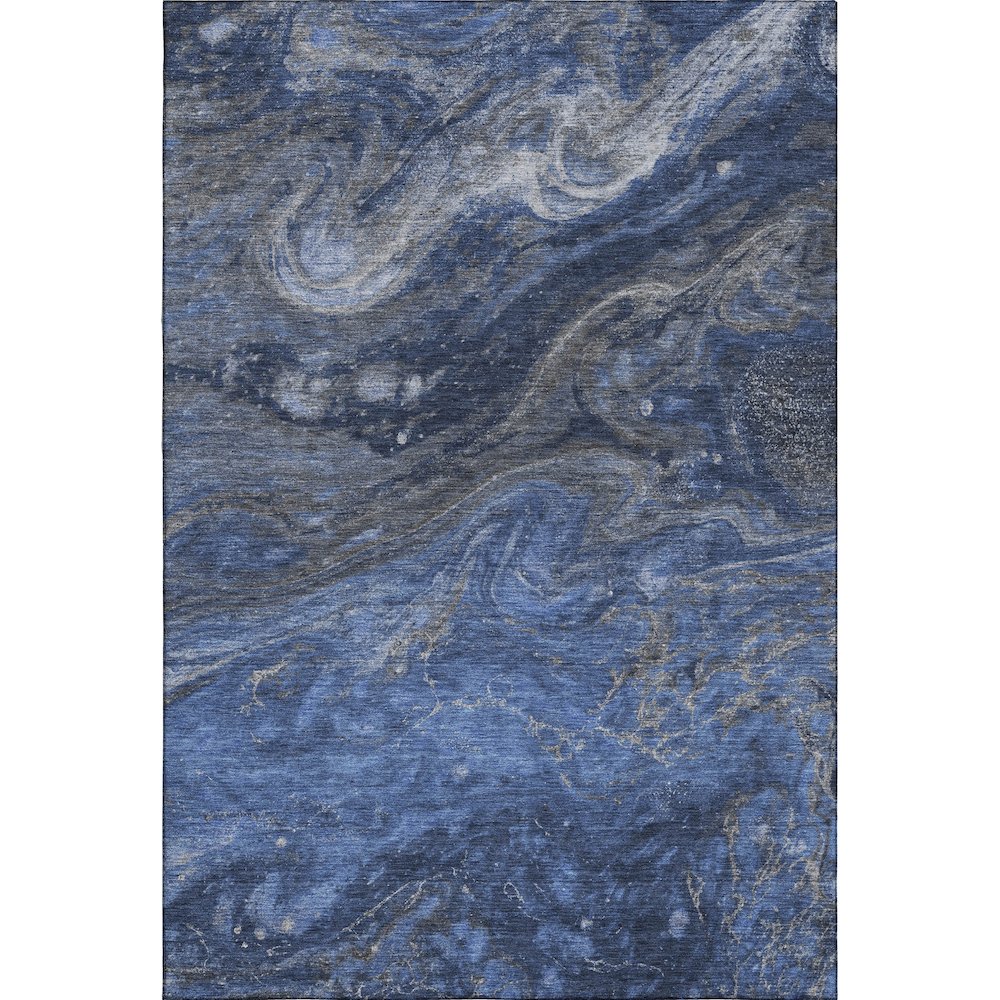 Premium Machine Washable Mayfield  Blue 8' x 10' Rug. Picture 1