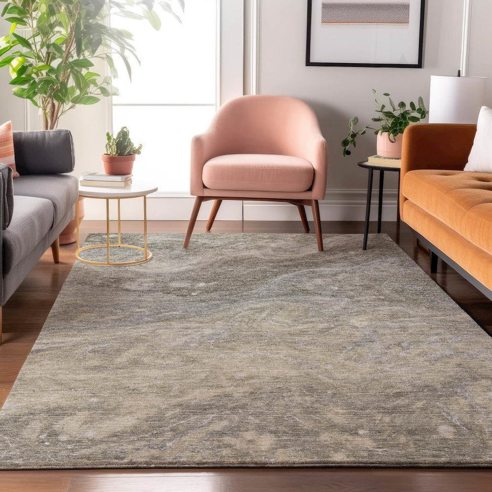 Premium Machine Washable Mayfield  Taupe 8' x 10' Rug. Picture 5