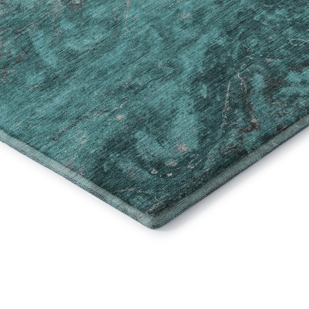 Premium Machine Washable Mayfield  Teal 3' x 5' Rug. Picture 3
