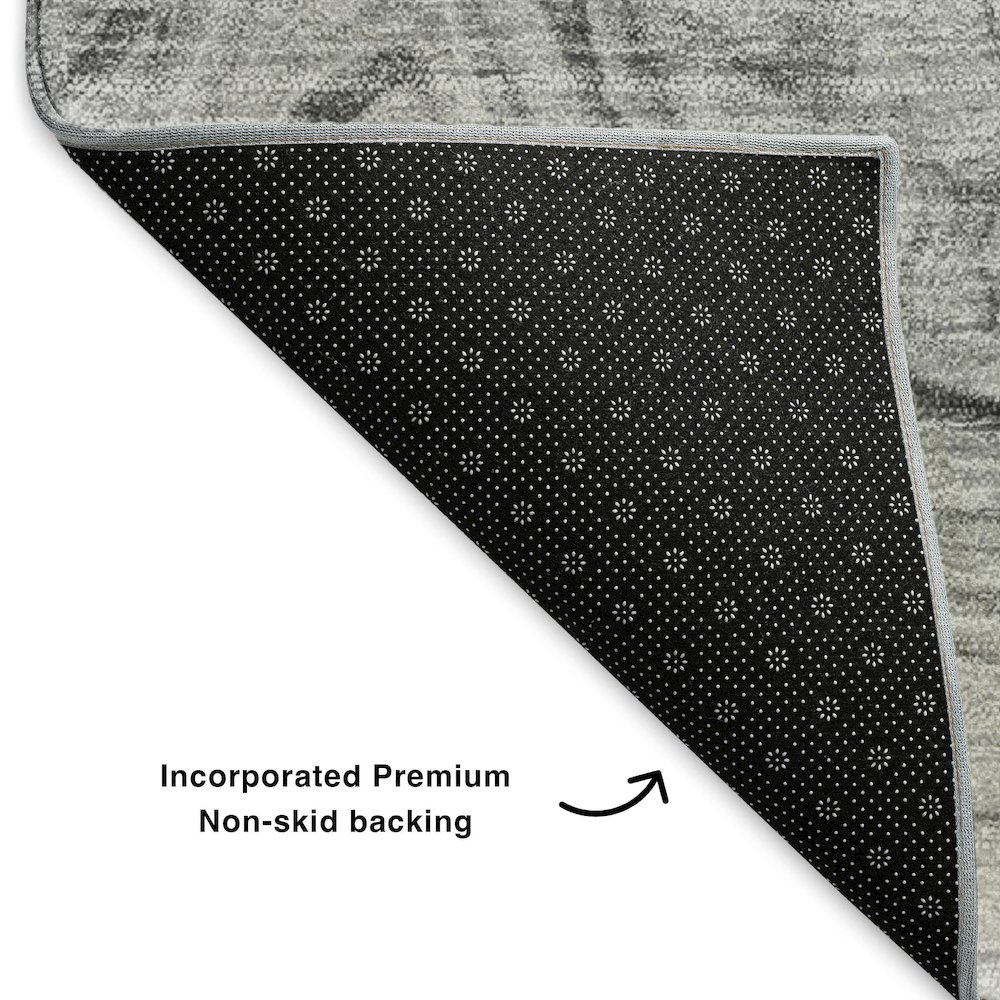 Premium Machine Washable Mayfield  Gray 3' x 5' Rug. Picture 2