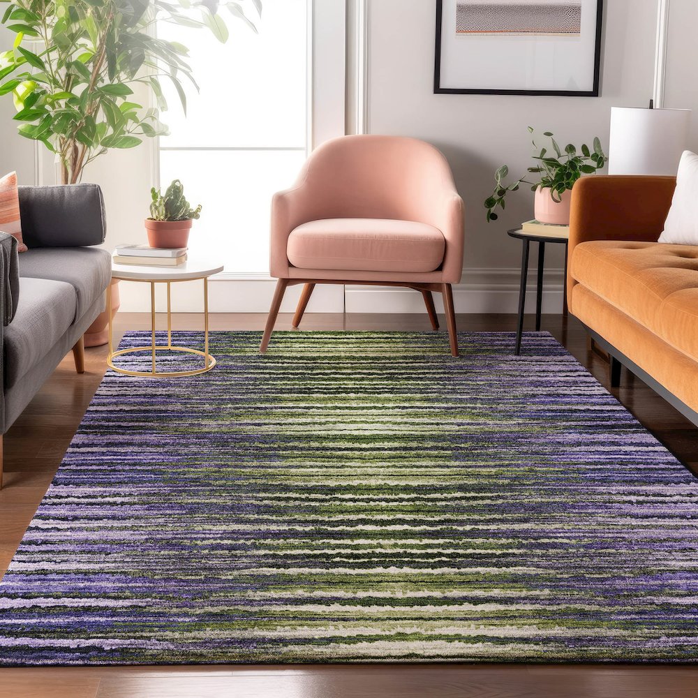 Premium Machine Washable Mayfield  Purple 8' x 10' Rug. Picture 5