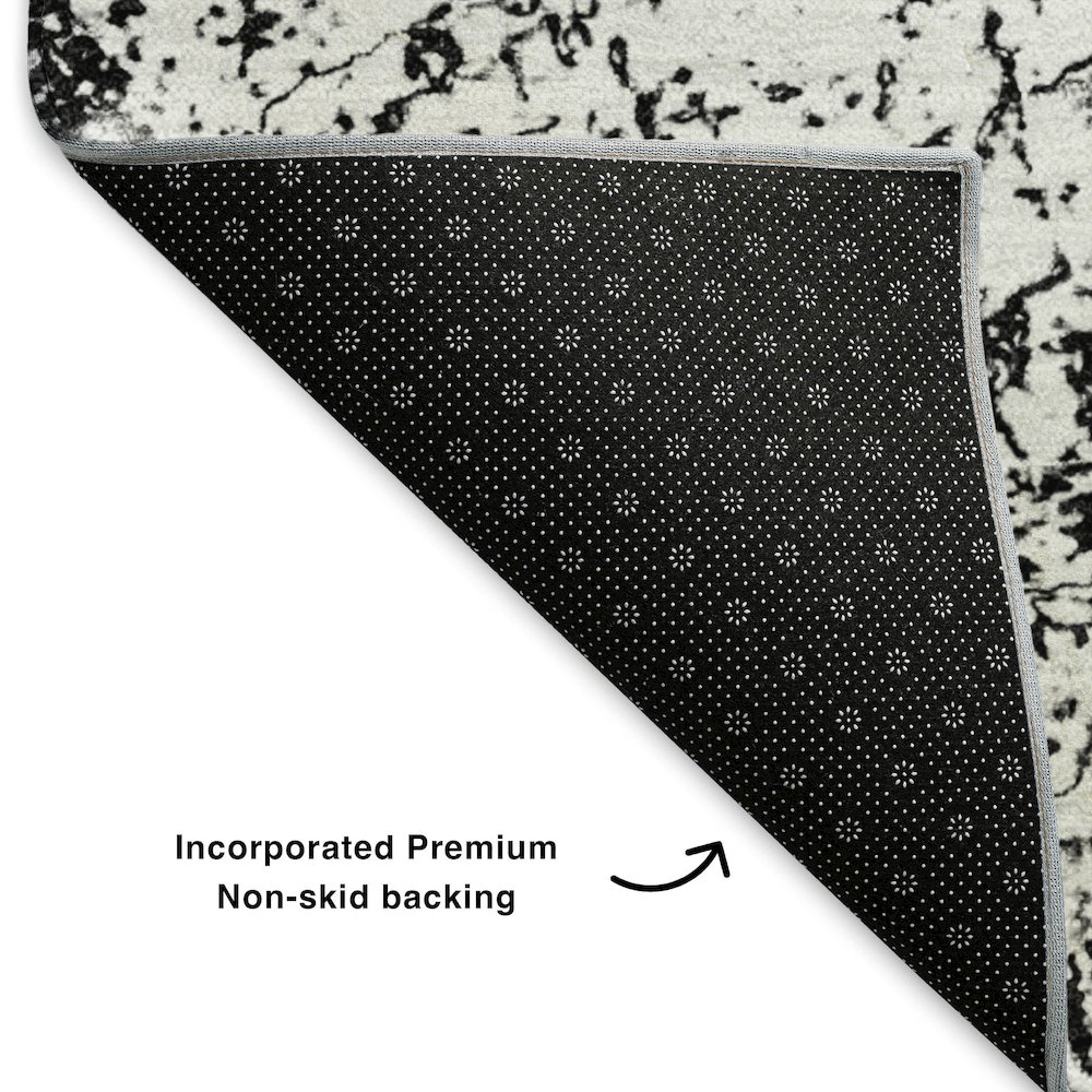 Premium Machine Washable Mayfield  Black 3' x 5' Rug. Picture 2