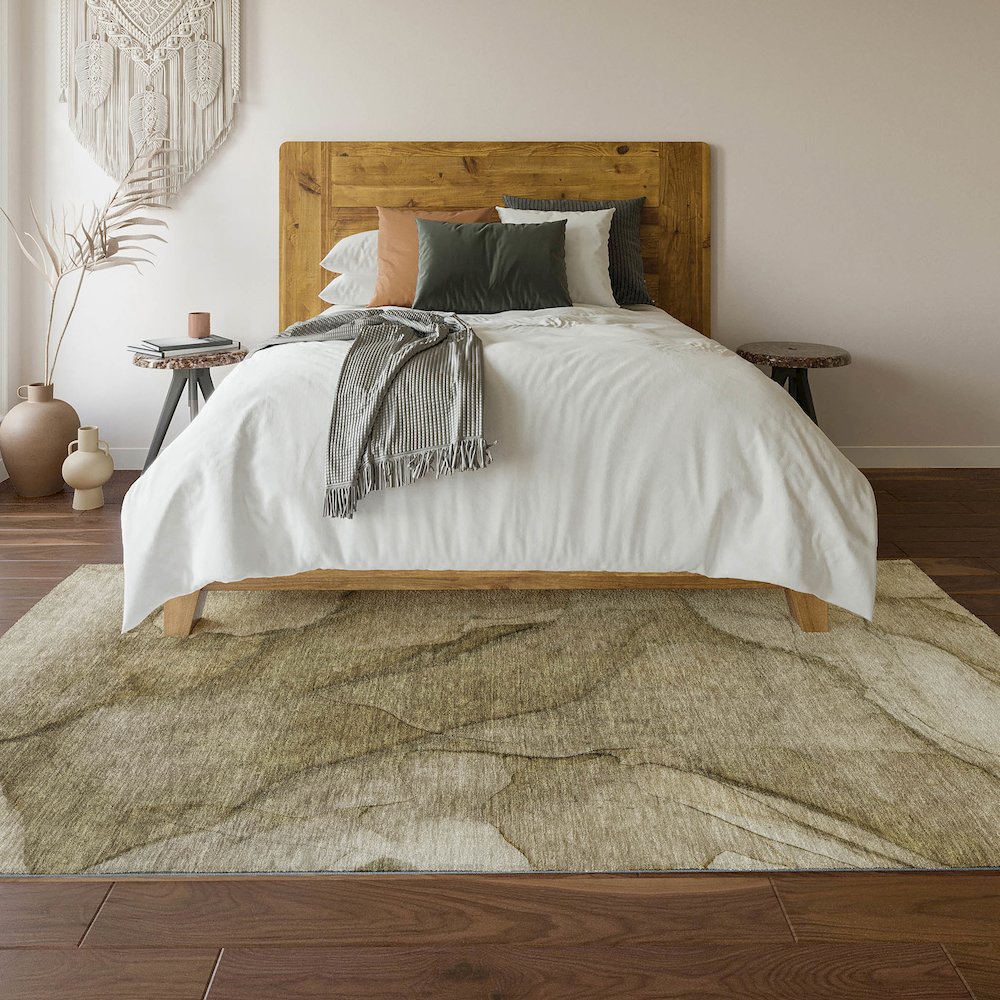 Premium Machine Washable Mayfield  Brown 8' x 10' Rug. Picture 6