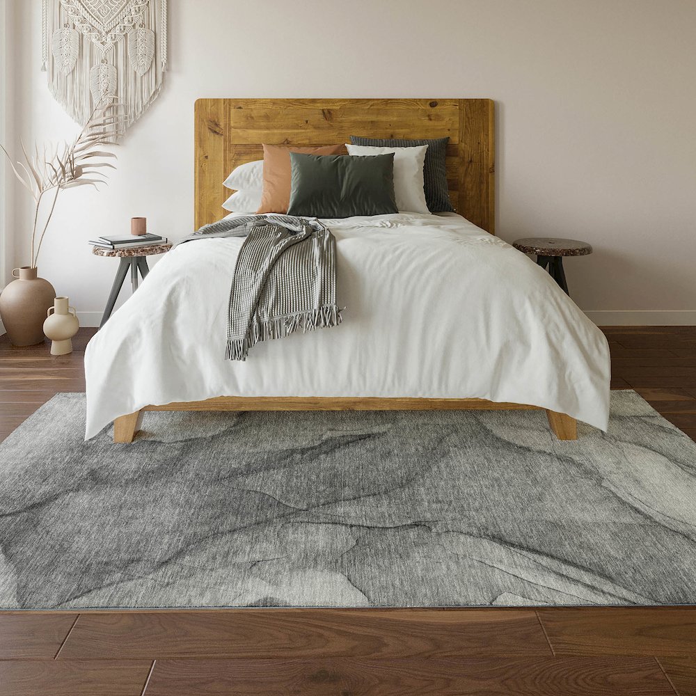 Premium Machine Washable Mayfield  Gray 8' x 10' Rug. Picture 6