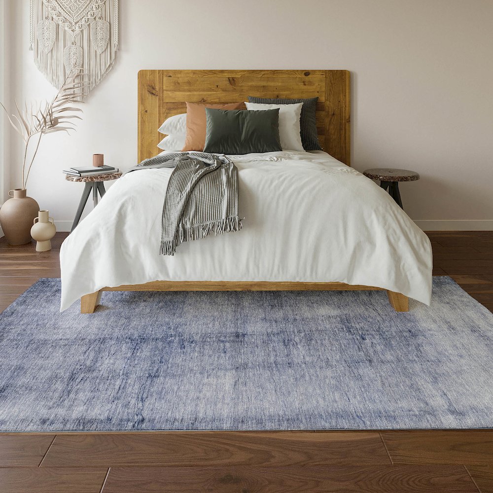Premium Machine Washable Mayfield  Navy 8' x 10' Rug. Picture 6
